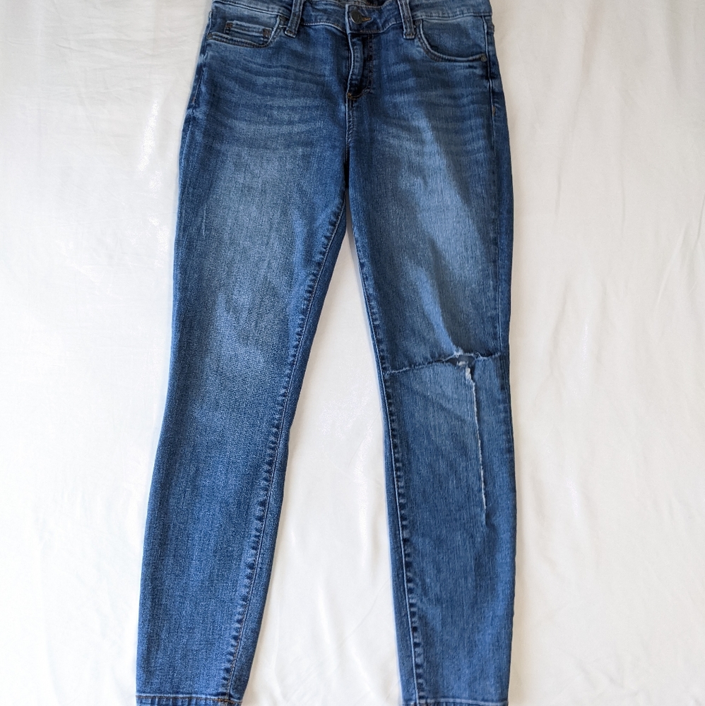 Kut from the Kloth Connie Ankle Skinny Jeans Destroyed Jeans Size 10